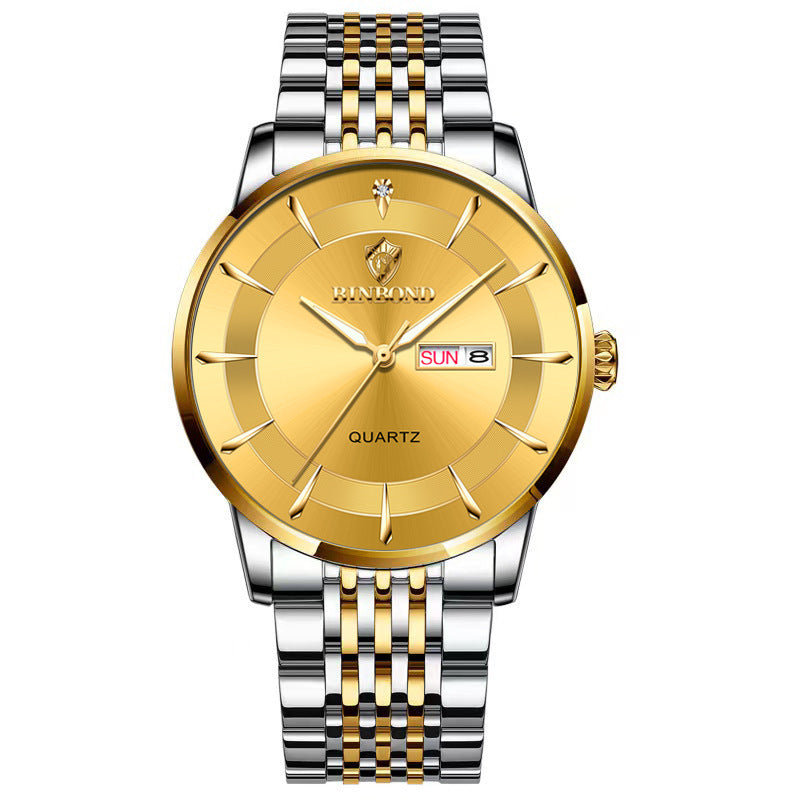 Men’s Thin Waterproof Luminous Quartz Watch – Steel Band, Color Variants