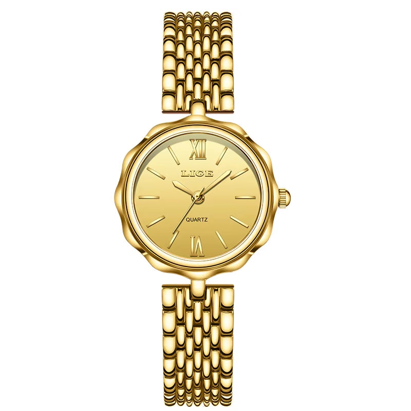 Luxury Top Brand Women'S Watches Elegant Fashion Gold Watch for Women Original Simple Quartz Waterproof Wristwatch Ladies