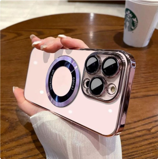 Magnetic Magnifier Phone Case Electroplated PC For iPhone