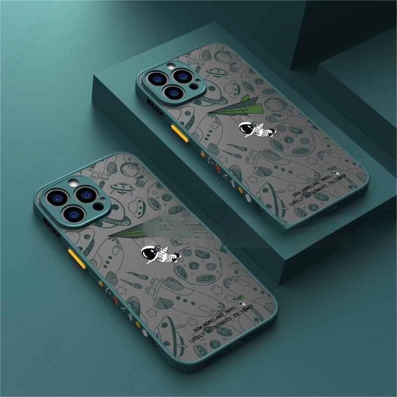 Astronaut Moon Doodle TPU Back Case For iPhone 13 14