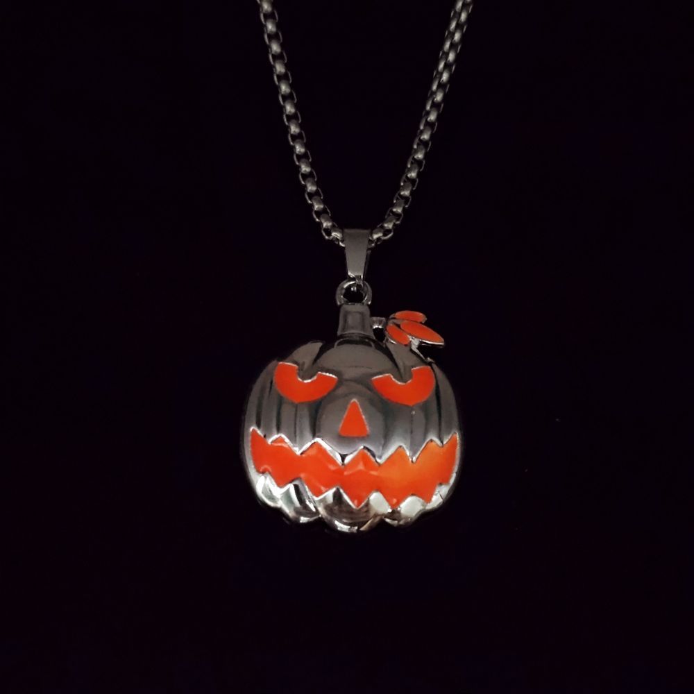 Halloween Pumpkin Pendant Necklace Luminous Ghost Festival Jewelry Accessories