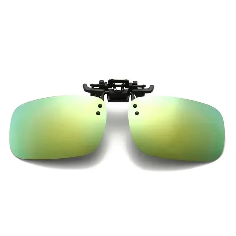 Night Vision Clip On Polarized Sunglasses Driving Shades Free Shipping,W/ Case