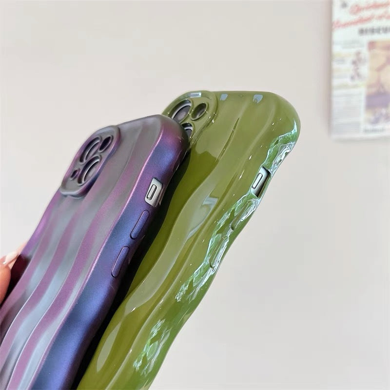 Solid Color Water Ripple Silicone Case Iphone 11 12 13 14