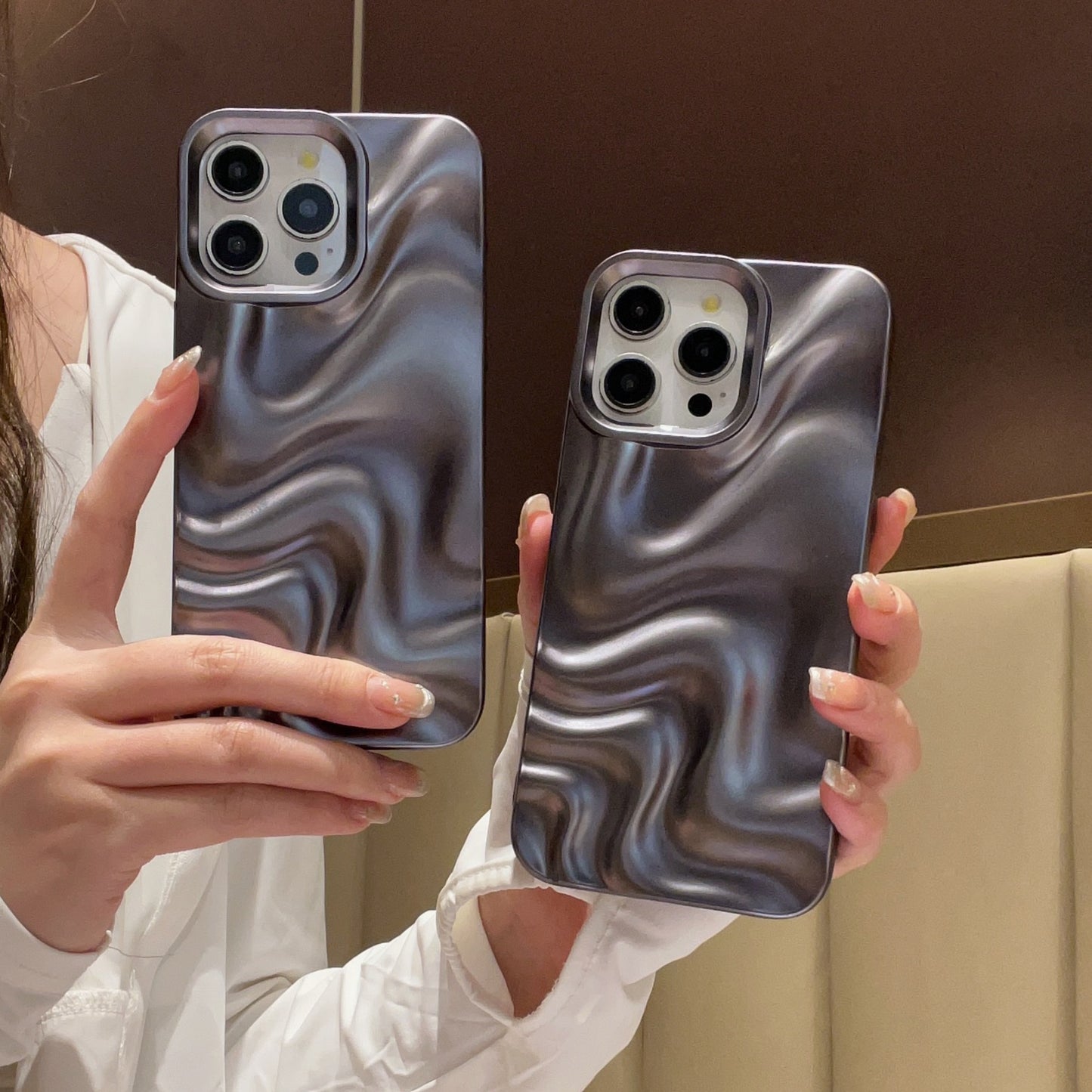 All Inclusive Matte Black Water Ripple TPU iPhone Case