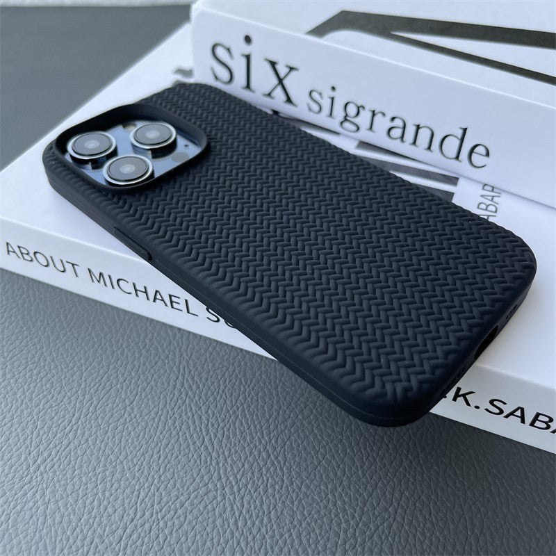 Liquid Silicone Woven Pattern Phone Case For Apple Series
