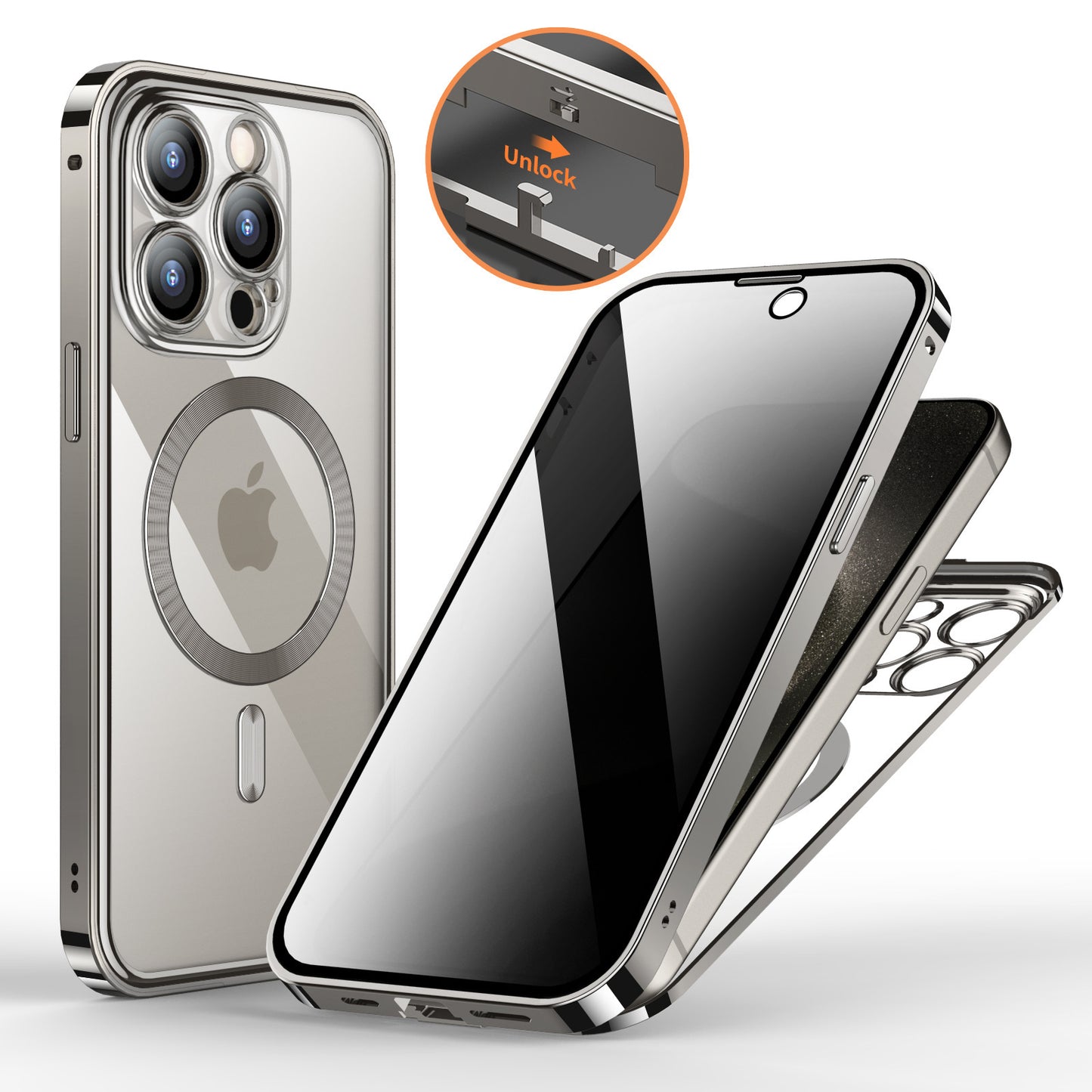 Metal Buckle Magnetic Phone Case With Wireless Charging