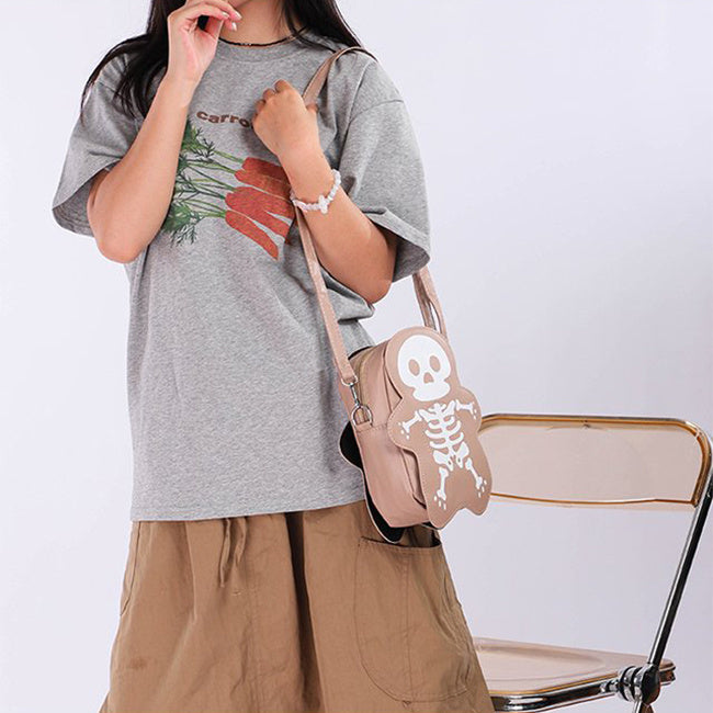 Halloween Spooky Skull Shoulder Bag Crossbody Purse for Women Small Phone Daily