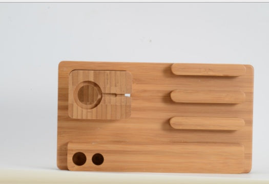 Wooden Bamboo Universal Phone Stand With Four USB Ports