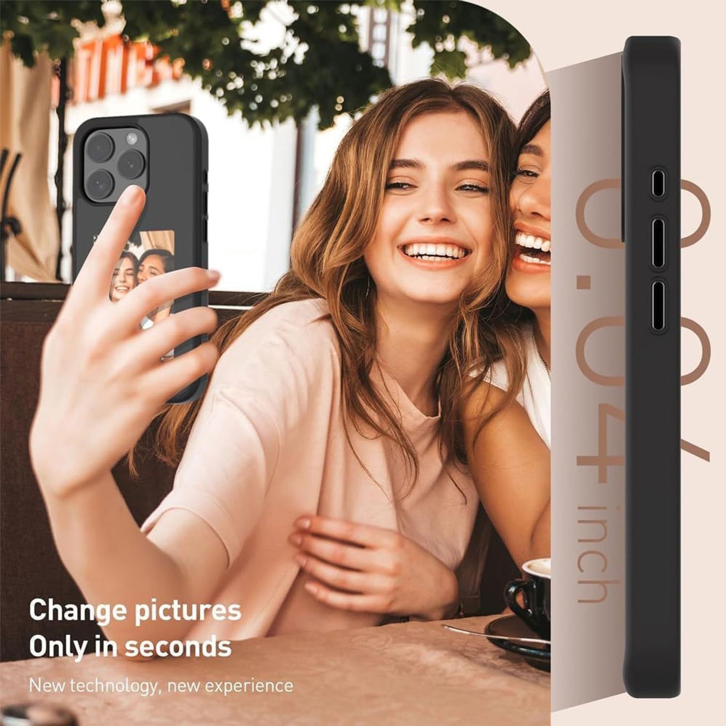 Color Ink Screen NFC Case For iPhone 14 13 Pro Gray