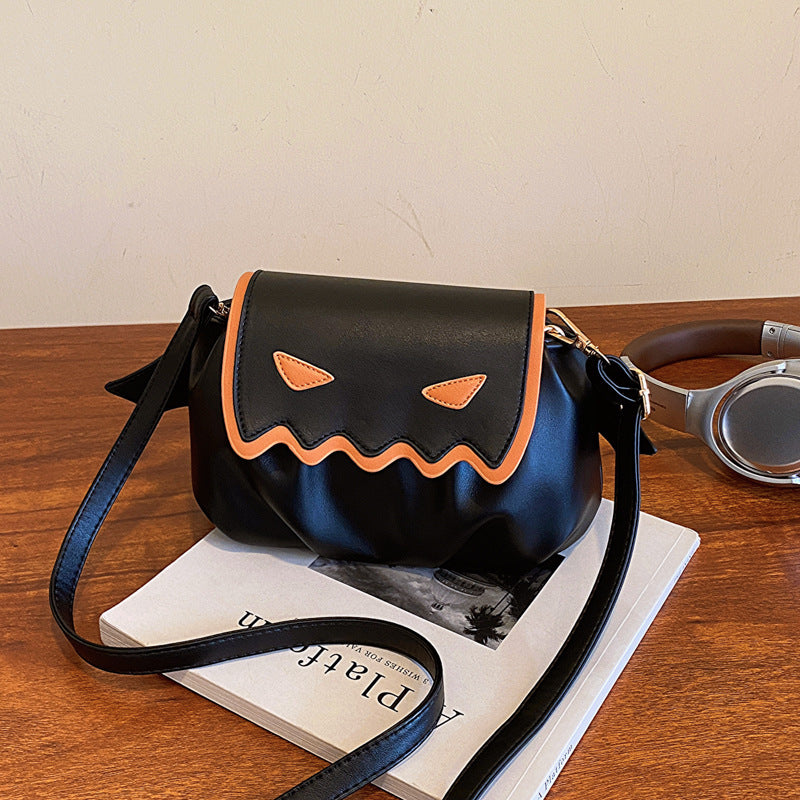 Halloween Pumpkin Crossbody Bag Bold Winged Design Women’s Custom Fit Purse