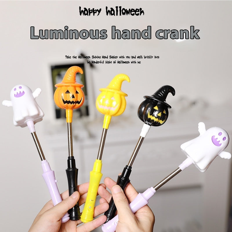 Halloween Pumpkin Lamp Hand Stick Toy Spooky Party Decoration for Kids