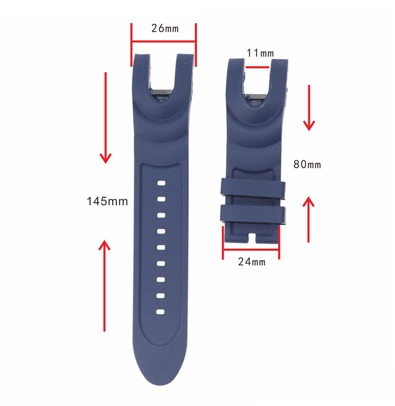 Fork Soft Silicone Inverter Watch Band Blue Black Edition