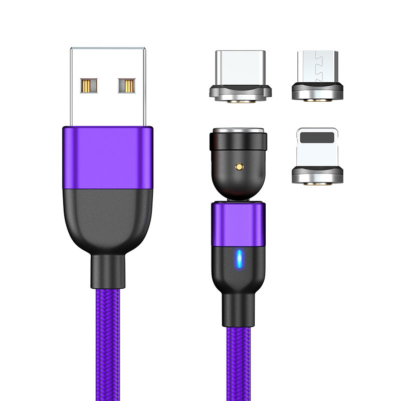 Magnetic Three In One Rotating Charging Cable Usb Type C