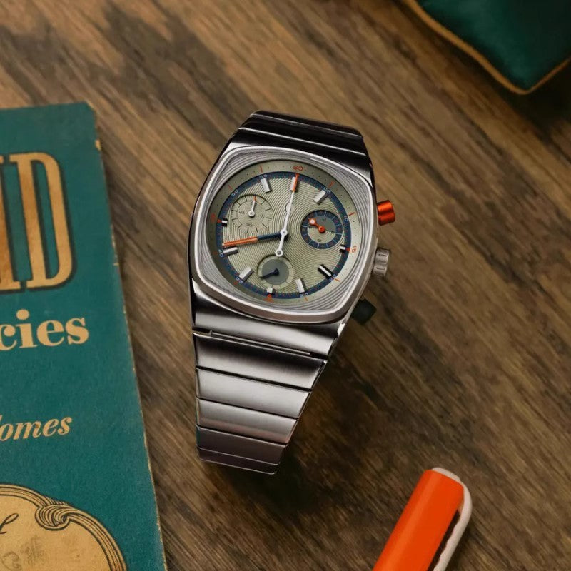 Six Sports Mechanical Watch Mens Fashion Steel Strap