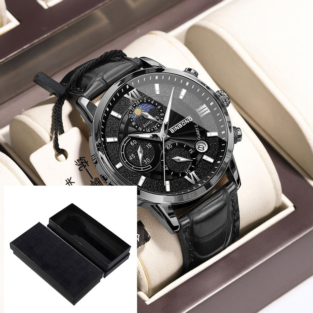 Men’s Chronograph Multifunction Waterproof Quartz Watch – Color Variants