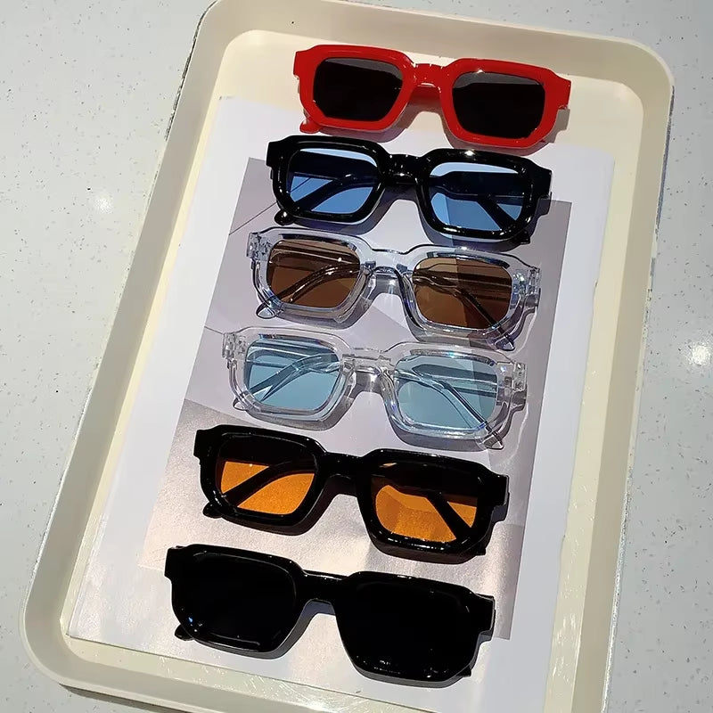 Men Women Vintage Rectangle Sunglasses - UV400 W/ Case - Free Shipping