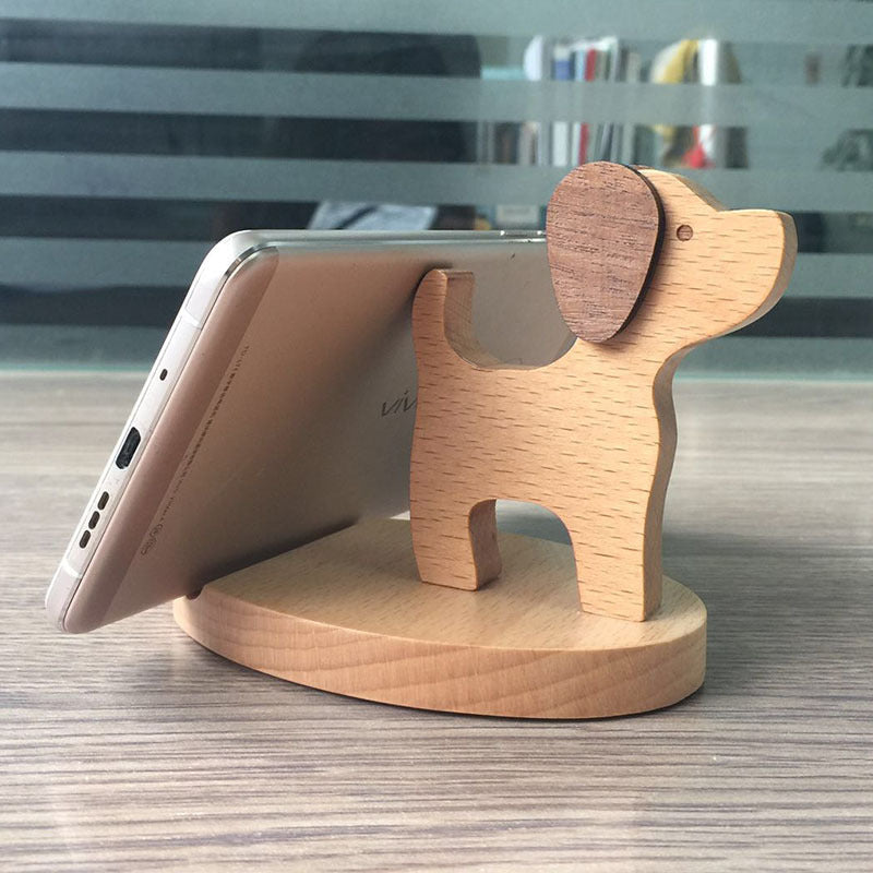 Beech Wood Lazy Phone Holder With Custom Lettering