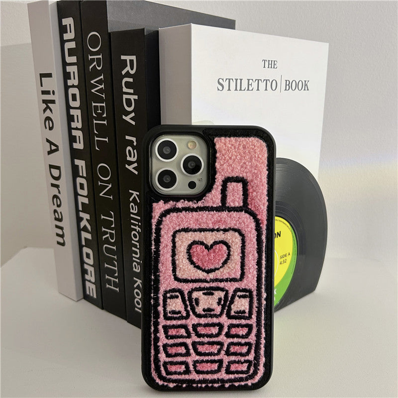 Towel Embroidered Phone Case Back Cover TPU In Style