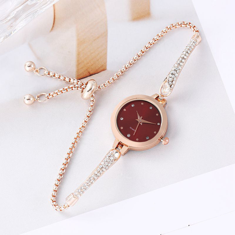 Women's Diamond Inlaid Bracelet Watch Assorted Colors Casual