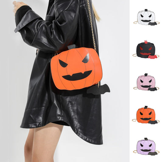 Women’s Halloween Pumpkin Shoulder Bag Cartoon Chain Crossbody Funny Creative Purse