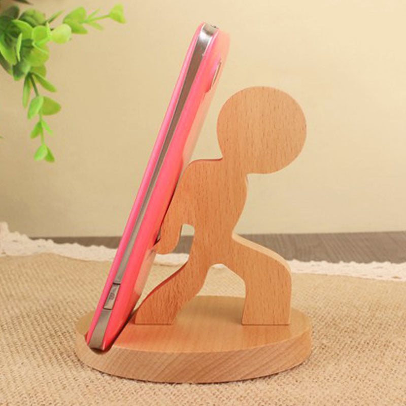 Beech Wood Lazy Phone Holder With Custom Lettering