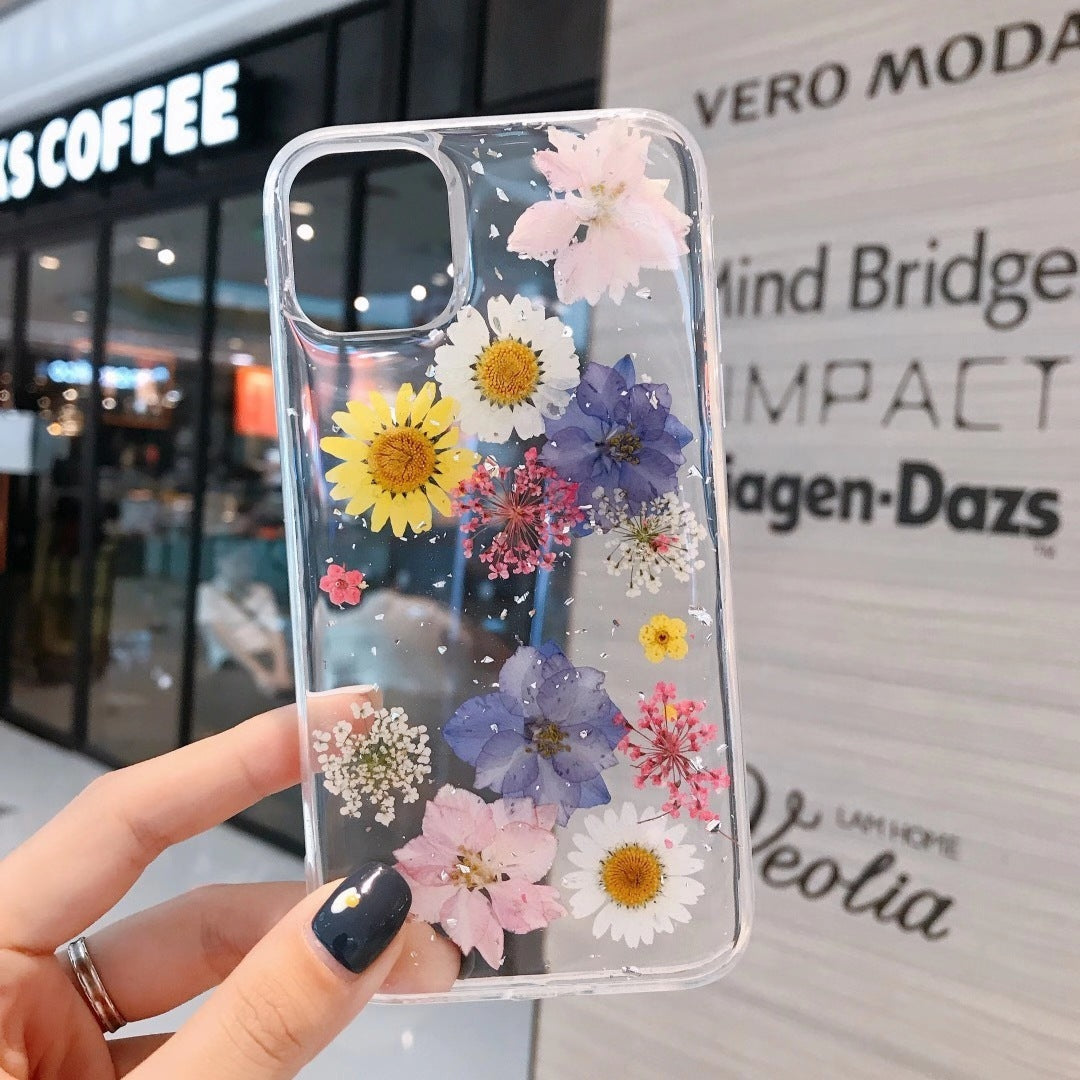 Real Flower Dried Flower TPU Phone Case Soft Shell