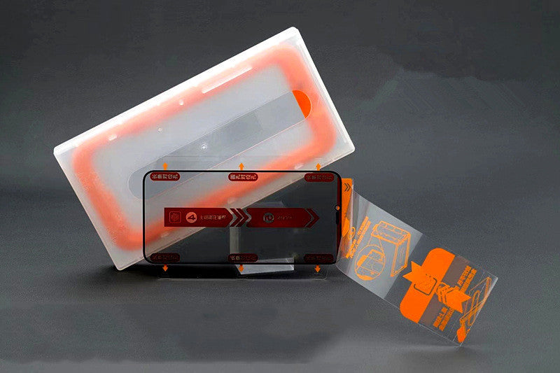 HD Tempered Glass Screen Protector with Dust Removal Cabinet for iPhone 12–14