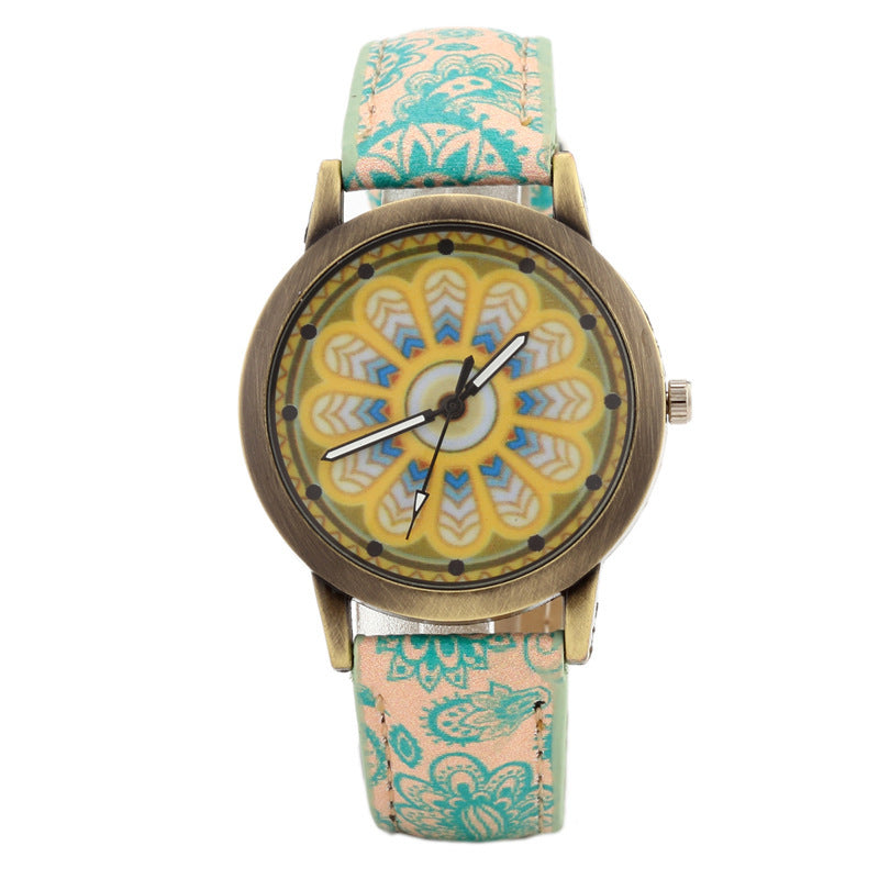 Creative Kaleidoscope Fashion Quartz Watch With PU Strap