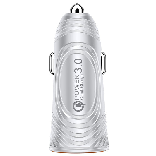 QC3.0 Car Charger USB 3.1A Dual Output White Black Plus