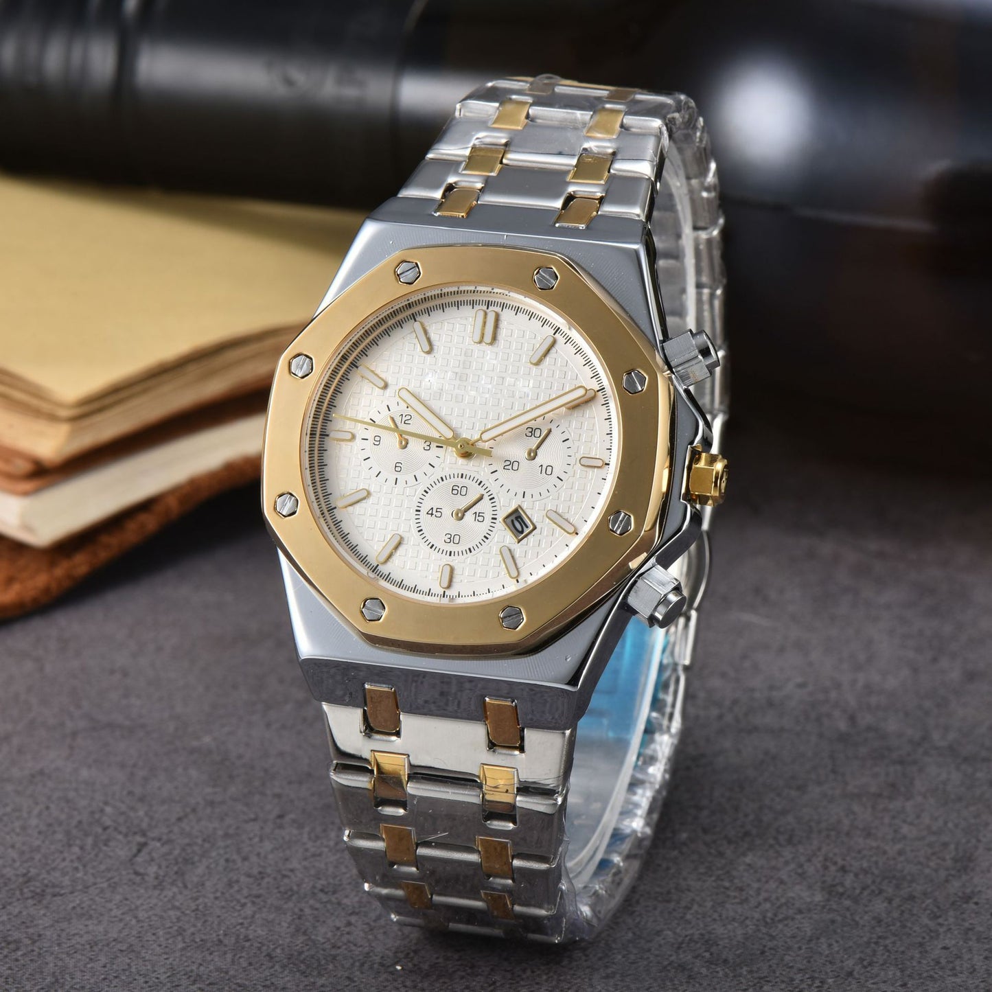 Men’s Stainless Steel Quartz Watch Analog Calendar Dress Casual Styles