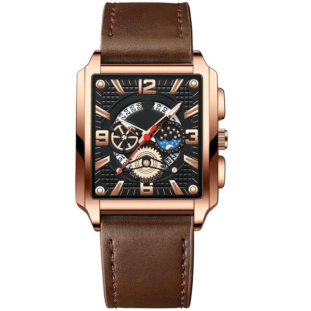 Vintage Men’s Luminous Calendar Quartz Watch – Style & Function in One