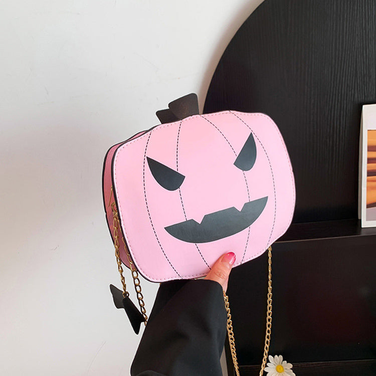 Women’s Halloween Pumpkin Shoulder Bag Cartoon Chain Crossbody Funny Creative Purse