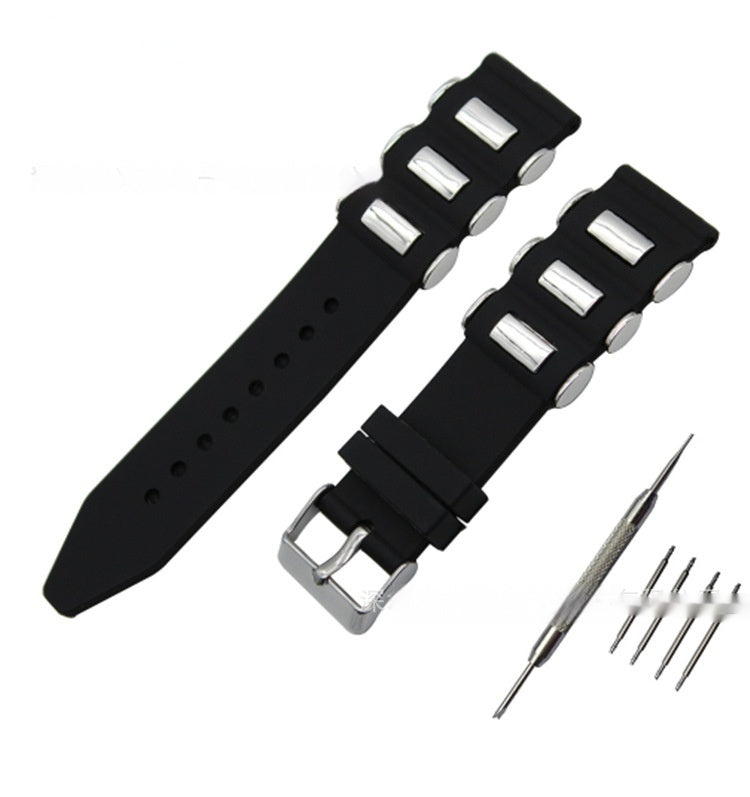 Silicone Watch Strap 22mm Universal Black Compatible