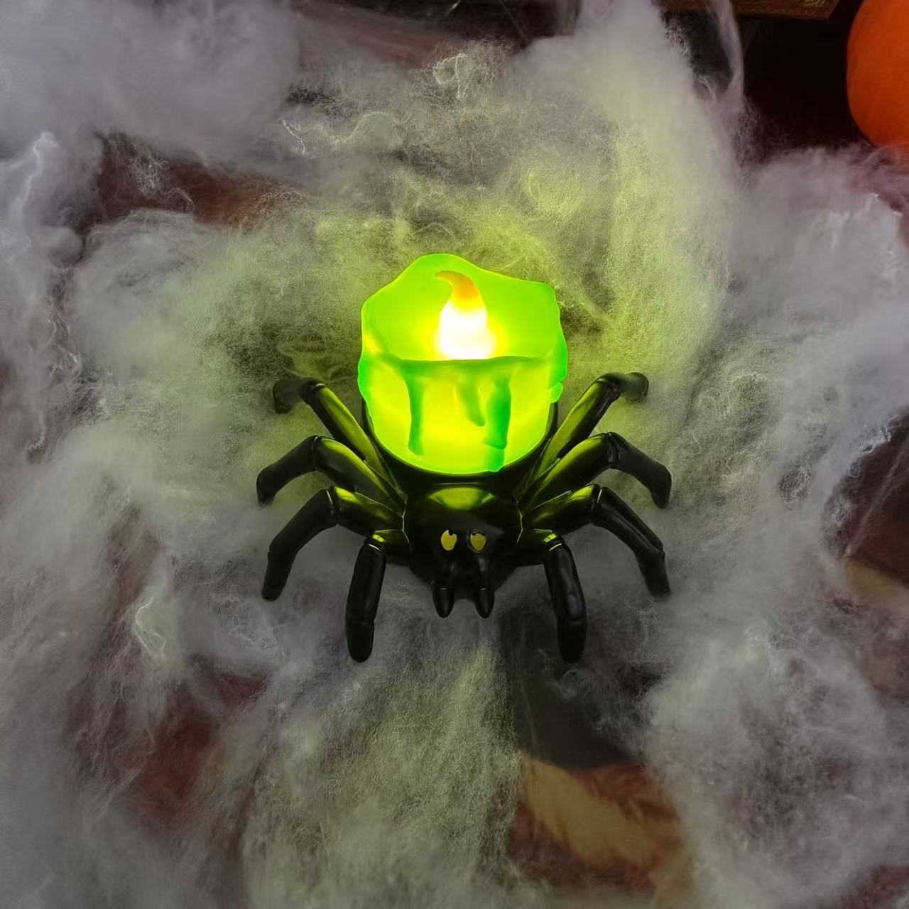 Halloween Pumpkin Spider Candle Light Spooky Party Decoration Props