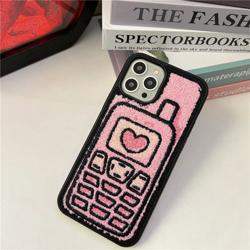 Towel Embroidered Phone Case Back Cover TPU In Style