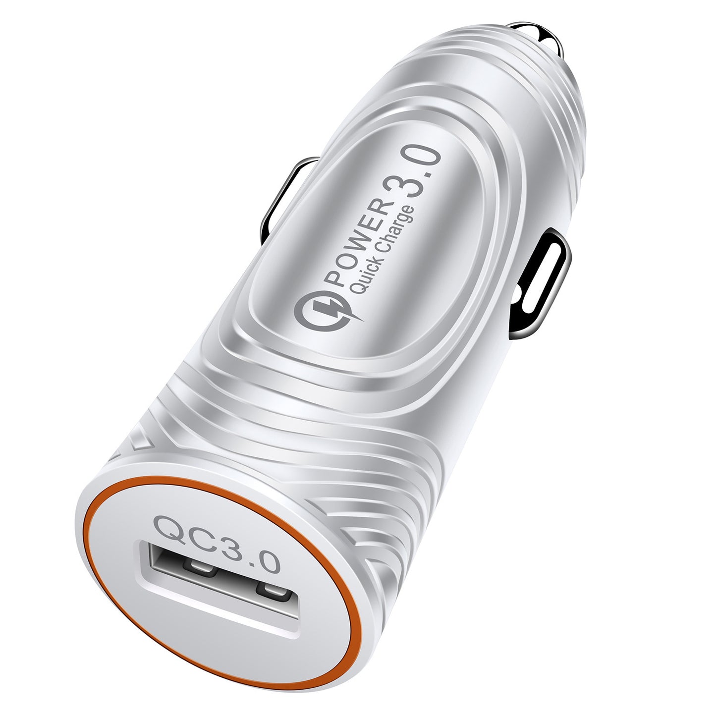 QC3.0 Car Charger USB 3.1A Dual Output White Black Plus