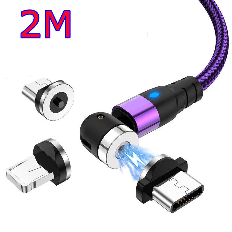 Magnetic Data Cable With LED Light for Android iOS Type C