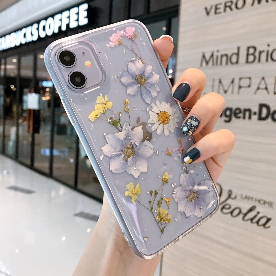 Real Flower Dried Flower TPU Phone Case Soft Shell