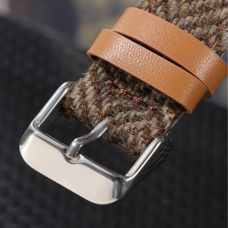 Tweed Leather Strap for Watches – 18-22mm Sizes, Multiple Colors