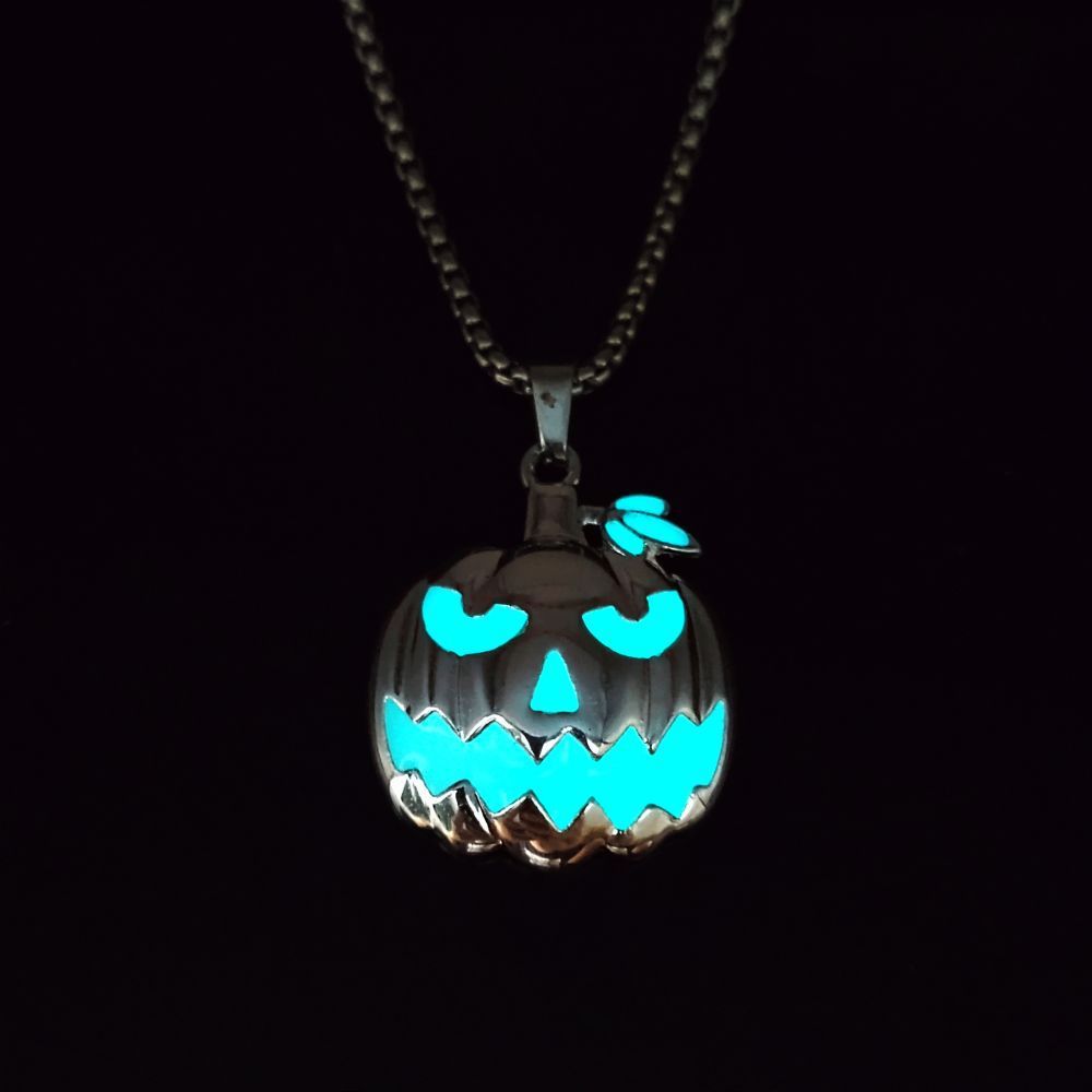 Halloween Pumpkin Pendant Necklace Luminous Ghost Festival Jewelry Accessories