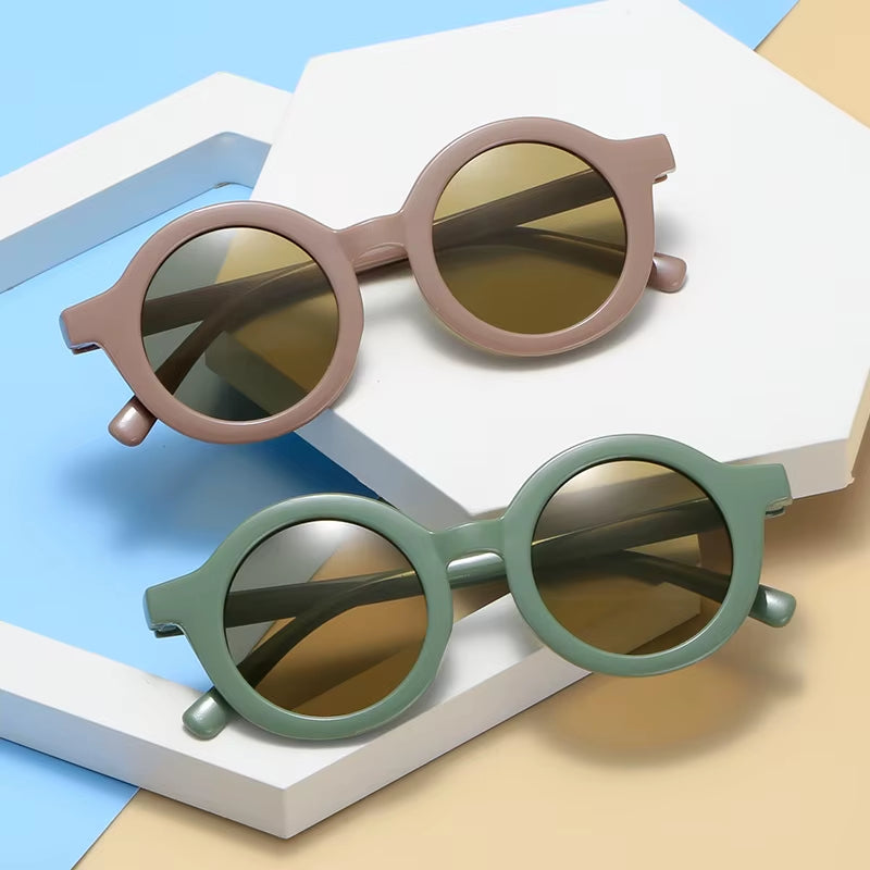 Retro Round Sunglasses Baby Kids Candy Color – Free Shipping W/ Case