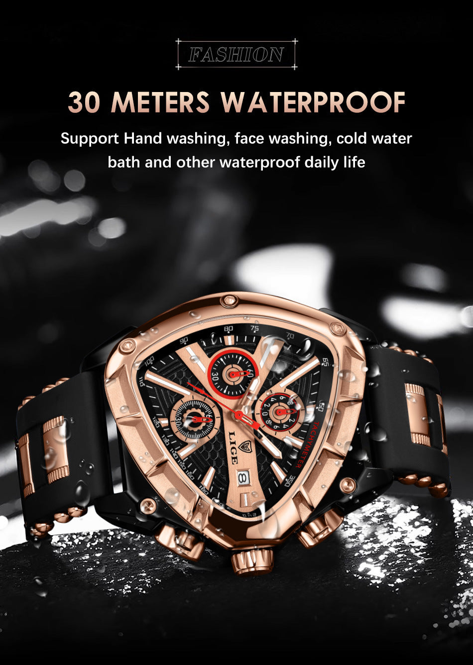 Polygon Men’s Luminous Calendar Watch 30m Waterproof – Multi-Color Options