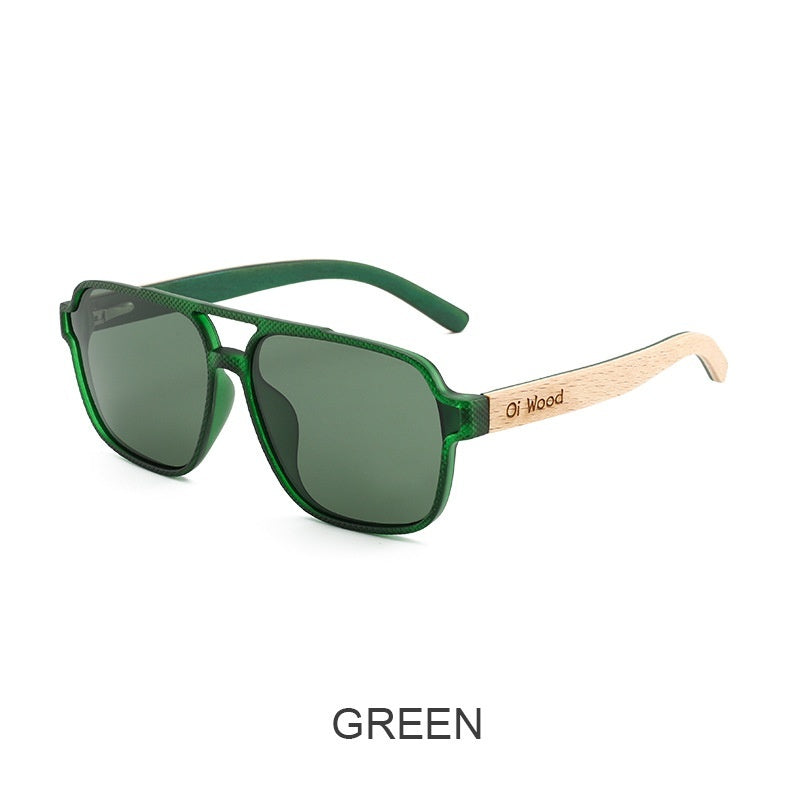 Vintage Wooden Polarized Sunglasses Men Outdoor Sports Driving UV400 Shades