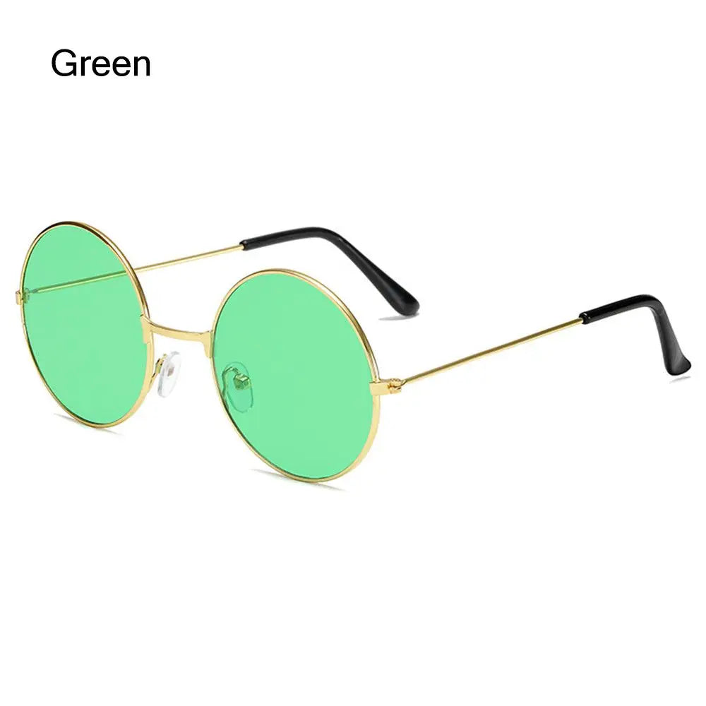 Fashion Retro round Hippie Sunglasses for Women Men Trendy Punk Disco Party Glasses Circle Metal UV Protection Sunglasses