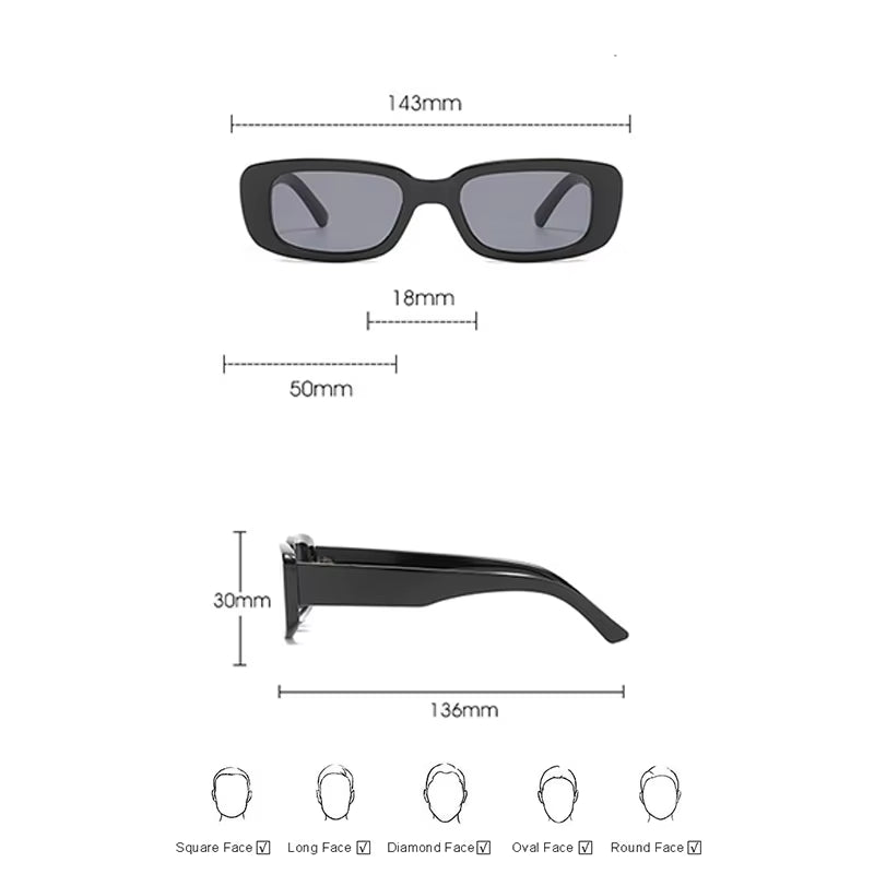 Retro Square Sunglasses Women Vintage Rectangle Design – Free Shipping W/ Case