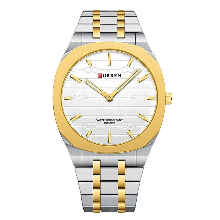 Ultra-Thin Stainless Steel Calendar Large Dial Men’s Quartz Watch