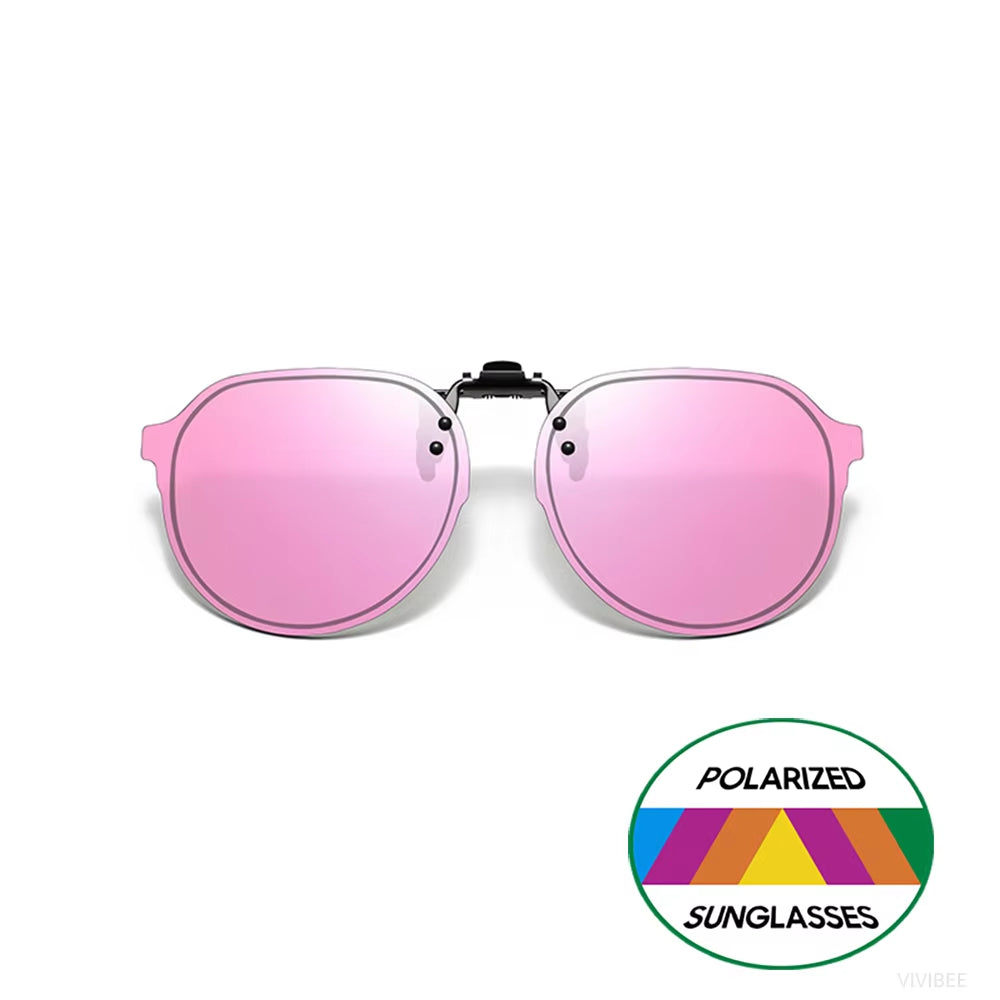 Clip On Polarized Sunglasses UV400 Night Vision Driving Free Shipping W/ Case