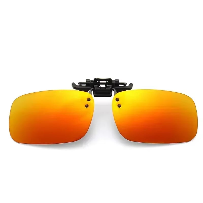 Night Vision Clip On Polarized Sunglasses Driving Shades Free Shipping,W/ Case