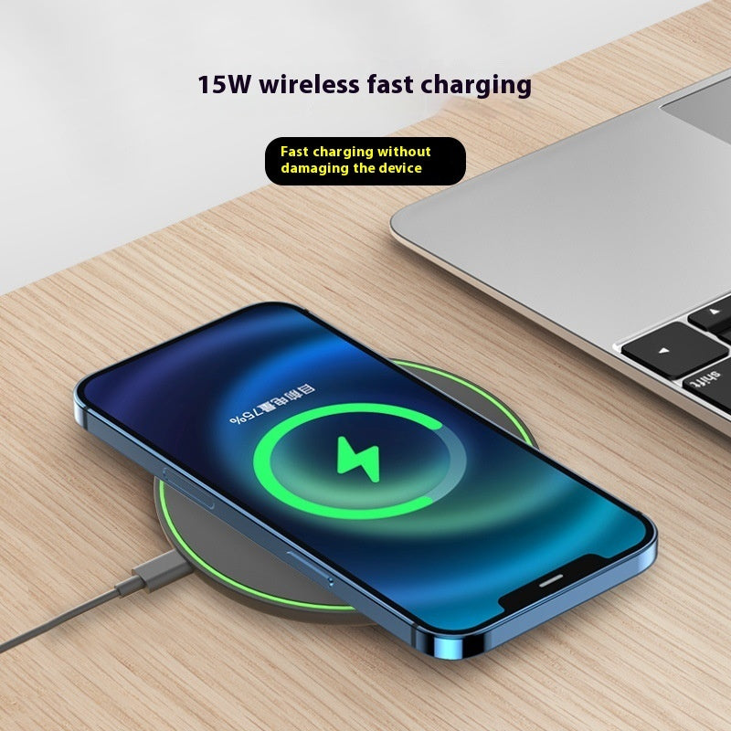 Desktop Phone Round Wireless Charger 15W Fast Charge