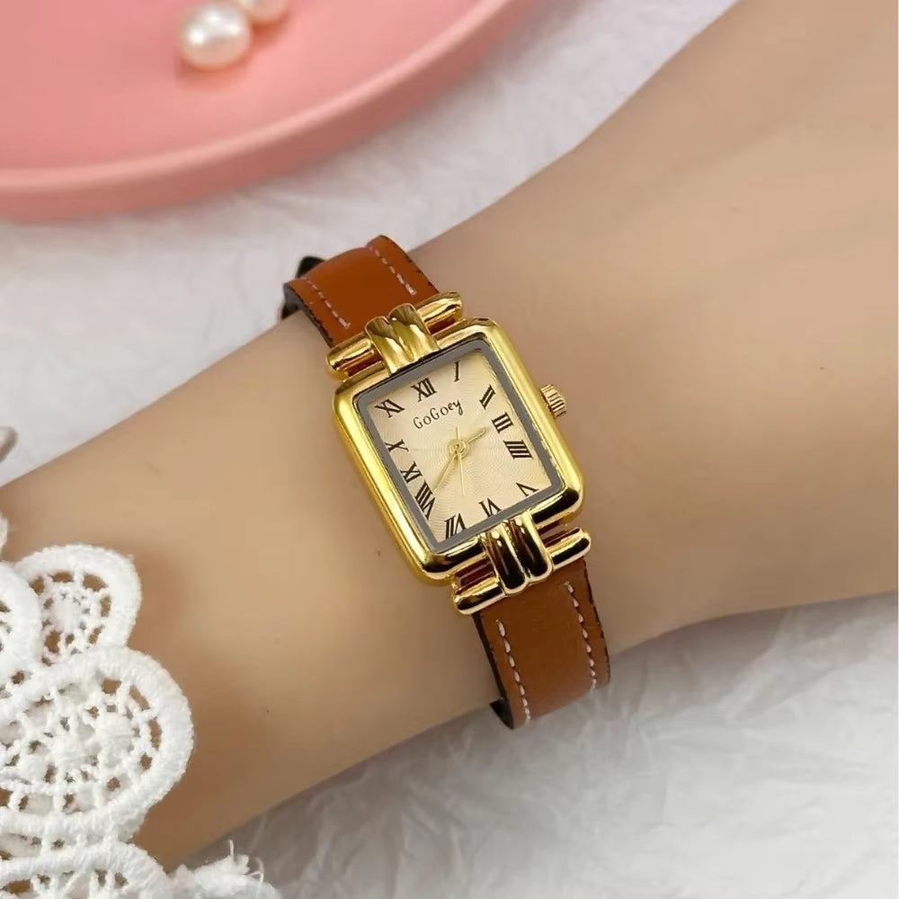 Fashion Ladies Watch Simple Vintage Roman Dial Quartz Watch Leather Strap Women Wristwatches Dropshipping Relojes Para Mujer